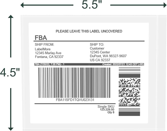 Packing List Pouches 4.5'' X 5.5'', Shipping Label Sleeves, Packing Slip Envelopes, Clear Adhesive Top Loading Packing List (4.5"" X 5.5"")