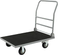 Heavy Duty Foldable Platform Truck Cart with 4 Wheels,36'' L x 24'' W Steel Rolling Flat Cart Push Cart Dolly Large Hand Truck Dolly 2200LBS Capacity Moving Hand Dolly for Groceries,Garage,Warehouse