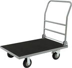 Heavy Duty Foldable Platform Truck Cart with 4 Wheels,36'' L x 24'' W Steel Rolling Flat Cart Push Cart Dolly Large Hand Truck Dolly 2200LBS Capacity Moving Hand Dolly for Groceries,Garage,Warehouse
