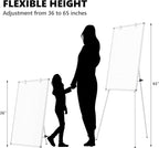 Large Whiteboard with Stand, 36" x 24" Tripod Height Adjustable White Board, 3' x 2' Portable Standing Magnetic Dry Erase Board Easel for Home Office Classroom School, Silver