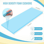 Frienda 2 Pcs Upholstery Foam 1" x 24" x 72" High Density Cushion Blue Polyurethane Craft Foam Padding for Seat Replacement DIY Projects Chairs Headboards Sofas Home