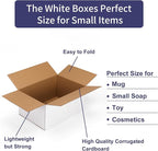 Shipping Boxes 10x7x5 Set of 40, White Corrugated Cardboard Box for Mailing Business Packaging
