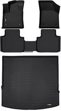HAFIDI® Floor Mats & Cargo Liner Set Fit for 2020-2025 2026 Volkswagen Atlas Cross Sport All Weather Protection TPE Anti-Slip Car Full Set Floor Liners VW Atlas Cross Sport Custom Accessories -Black