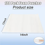 100PCS 12 x 14Inch Packing Foam Pouch, Cushion Foam Pouches for Extra Protecting Dishes Porcelain Glasses Plates, Cushion Foam Wrap Pouches for Moving, Storage, Shipping and Packing Fragile Item