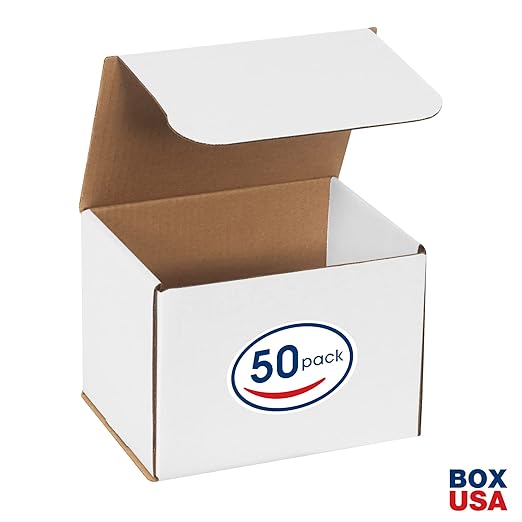 BOX USA Shipping Boxes Small 8"L x 6"W x 6"H, 50-Pack | Corrugated Cardboard Box for Packing, Moving and Storage