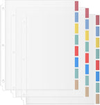 HABGP Binder Dividers with Tabs, 8 Tab Sheet Protectors for 3 Ring Binder, Clear Dividers for 3 Ring Binder Page Protectors, Notebook Binder Sleeves with Pockets, 3 Set (24 Pcs)