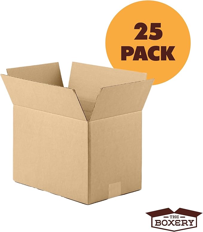 The Boxery 4"x4"x9" Brown/Kraft Corrugated Cardboard Shipping Boxes 25-Pack | Mailing, Packing, Moving & Storage for Business/Home – Durable - Eco-Friendly, Recyclable - Made in the USA