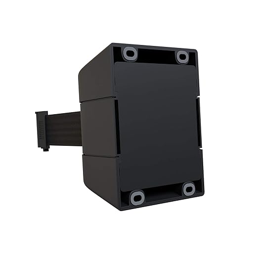 Crowd Control Warehouse - CCW Series WMB-230 Fixed Wall Mount Retractable Belt Barrier - 30 Foot, Black Belt with Black ABS Case