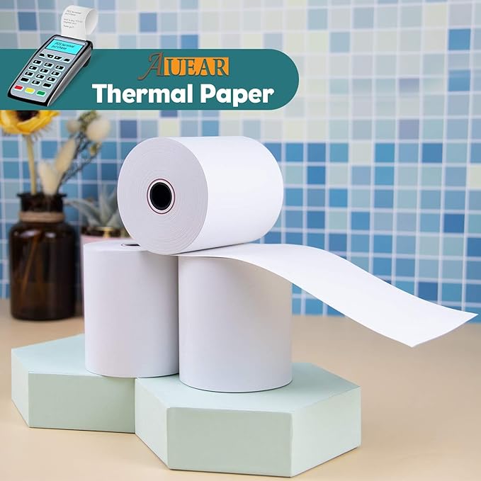 3 1/8" x 230' (10 Rolls) Thermal Receipt Paper, 80mm BPA Free Point of Sale Cash Register Paper for POS System - AUEAR
