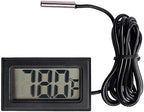 3pcs Black Digital LCD Thermometer Temperature Monitor with External Probe for Fridge Freezer Refrigerator Aquarium (Fahrenheit)