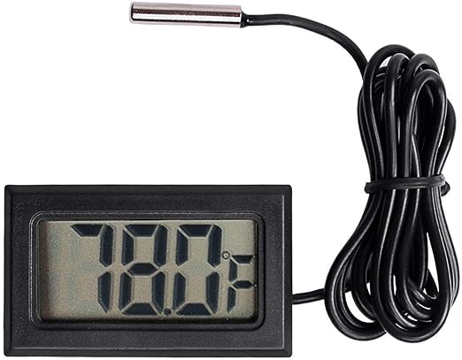 3pcs Black Digital LCD Thermometer Temperature Monitor with External Probe for Fridge Freezer Refrigerator Aquarium (Fahrenheit)