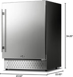 Tylza Outdoor Beverage Refrigerator 24 Inch, Stainless Steel Under Counter Beverage Cooler, 190 Cans Beer Fridge Built-in and Freestanding Beverage Fridge