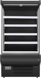 52" Display Refrigerators Open Air Food Refrigerated Display Case for Commercial Bakery Pastry Refrigerated Upright Display Cooler Case for Stores, Supermarkets, Bar, Shops, 36~41℉, Black