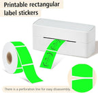 1x2 Inch Thermal Labels,500PCS Rectangle Stickers,Waterproof Removable Blank Stickers for Address,Jars,Freezer Containers & Pantry Organization,Fluorescent Green