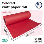 Christmas Red Kraft Paper Roll 24" x 8640" (720 feet) - Quality USA-Made Large Paper Roll 50lb Thickness for Packing, Moving, Shipping & Crafts/Art - Natural Wrapping Material by IDL Packaging