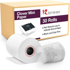 Receipt Paper for Clover Mini and Clover Mobile Thermal Printer - Receipt Paper Rolls Compatible with Clover Mini POS models C200, C300, C301, C302, C305 (30 Rolls)