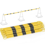 RoadHero 20 Pack 4 FT to 6.9 FT Retractable Cone Bar, Expandable Traffic Cone Bars for Parking Lots, Extendable Barricade for Road Construction, Black and Yellow, Cone Not Included