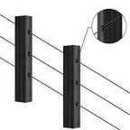 20 Pack 45 Degree Angle Protective Sleeves, Black Cable Railing Corner Protector Sleeve Beveled for 1/8" Wire Rope, T316 Marine Grade Cable Railing Kit with Two Drill Bit for Wood Posts HF039B