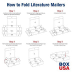 Box USA Corrugated Cardboard Literature Mailers, 12 x 12 x 6 Inches, Tuck Top One-Piece, Die-Cut Shipping Boxes, Large White Mailing Boxes (Pack of 50)