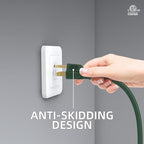 50FT 16/3 Gauge Green Outdoor Extension Cord Waterproof Heavy Duty, 3 Prong Cold Weatherproof -40℉ Flexible Power Cord, 13A 1625W SJTW ETL Listed for Lawn Mower, Christmas Lights, Tools