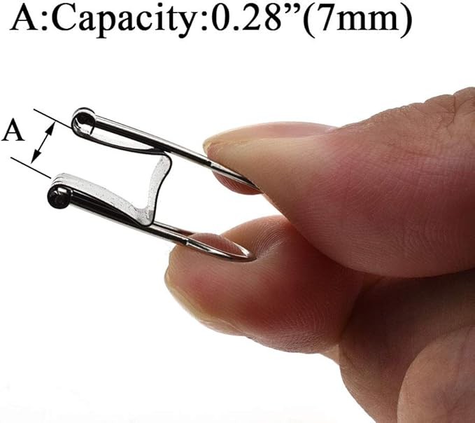 HAHIYO Binder Clips Paper Clamps Spring Steel Sturdy Small 0.75 inches Width 0.28 Inch Capacity No Sharp Edges Heavy Duty Tight Grip Reusable Black Metal Bright Finish for Home Office School 30 Pack