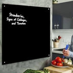 Glass WhiteBoard - Glass Dry Erase Board 48" x 36" Magnetic White Board Writing Board White Boards for Walls Wall Office Home, Black
