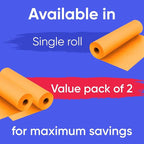 48" x 1200" (100 ft) Orange Kraft Paper Roll (Value Pack of 2), 45 lbs Thickness, Made in USA Colored Kraft Paper for School, Bulletin Board - Odorless, Non-Toxic, Safe for Kids