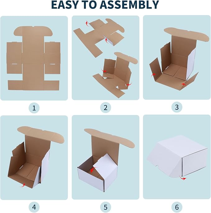 WIFTREY 8x6x4 Shipping Boxes 20 Pack for Small Business, White Corrugated Cardboard Mailer Boxes, Small Mailing Gift Boxes for Packaging