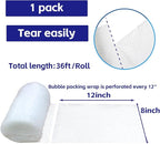 Bubble Cushioning Wrap Roll 8in x 36ft 1roll Bubble Cushion Packing Wrap for Moving & Shipping Heavy Duty Protection for Mailing & Packaging Boxes