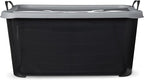 Life Story 6 Pack Heavy Duty Stackable Storage Bin, 55 Quart Home Organizer, Versatile Lightweight Locking Bins with Carrying Handles, Black/Gray