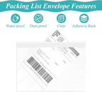 6”×9” Self-Adhesive Shipping Label Sleeves, FungLam Shipping Label Sleeves, Packing List Envelopes, Clear Top Loading Packing List, Shipping Labels Pouches for Shipping Labels/Files 200 Pack