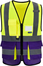 safety vest purple and yellow