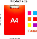 6 Pack Plastic Clipboards,Office Clipboards Standard A4 Letter Size,Colorful Clear Clip Boards with Hangable Low Profile Clip,Clipboard for Classrooms,Offices,Doctor,Nurse,Colored Assorted
