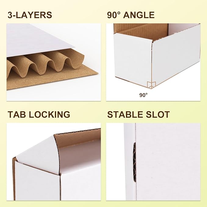 WIFTREY 100 Pack 4.6x2.2x2.2 Small Shipping Boxes for Packing Small Business, White Corrugated Cardboard mailing Box for Shipping