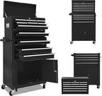 13-Drawer Rolling Tool Chest with Double Door, Extra Large Storage Cabinets with Tool Box, 2-in-1 Detachable Design, 600 lbs Capacity with Lockable Wheels for Garage, Mechanic, Professional & Home Use