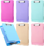 6 Pcs Plastic Clipboard with Storage, Colored A4 Nursing Heavy Duty Clip Board Folder, Waterproof Clipboard Case Box with Pen Holder Side-Opening Nursing Clip Board for Office, Hospital Nurse, Lawyer