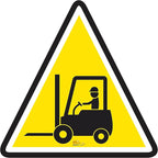Mighty Line Forklift Floor Sign Floor Sign for Safety, Warning, Heavy-Duty, Peel and Stick, Adhesive, Industrial Quality, Caution Tow Motor Ahead Sign, 16"