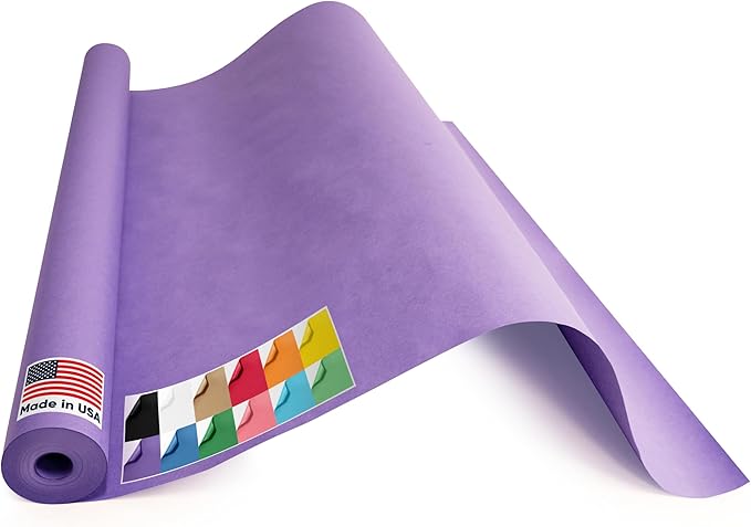 USA Made 36" x 1200" Lilac Kraft Paper Roll, 45 lbs Thickness, American Quality Colored Kraft Paper for School, Arts & Crafts, Bulletin Board - Odorless, Non-Toxic, Safe for Kids