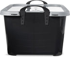 Life Story 12 Pack Heavy Duty Stackable Storage Bin, 55 Quart Home Organizer, Versatile Lightweight Locking Bins with Carrying Handles, Black/Gray