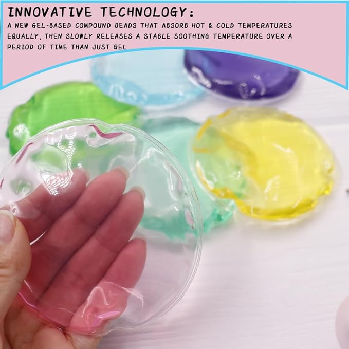 6 PCS Ice Packs, ReusableIce Ice Pack, Auxiliary Fever Reduction, Wisdom Teeth, Baby Colic, Gas and Upset Stomach, Pain Relief, Fever, Headaches