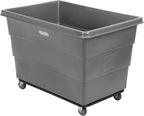 Global Industrial 20 Bushel Plastic Bulk Box Truck, Steel Chassis Base, 1200 lbs. Capacity, 4" Non-Maring Rubber Casters, Gray, 50-2/5"L x 34-3/5"W x 35-3/5"H