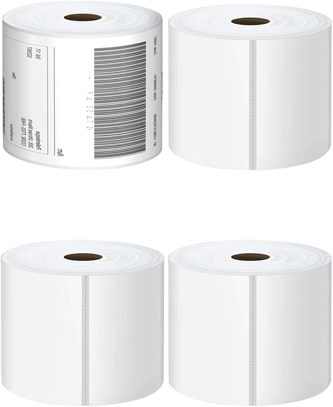 Direct Thermal Labels 4x6-450 Labels/Roll, Thermal Shipping Labels for Zebra 2844 ZP-450 ZP-500 ZP-505, 4 Rolls, 1800 Labels(NOT for DYMO)