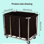 Commercial Laundry Cart with Wheels Industrial 12 Bushel Hamper Sorters Large Waterproof Laundry Basket Heavy Duty for Home Organizer and Storage