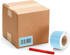 PartyKindom Self-Adhesive Thermal Label Roll Sky Blue Price Sticker for Printer Scratch-Resistant Packaging Barcode Stickers for Address and Parcel