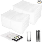 100 Pack 6''x10'' Cushion Foam Pouches, Moving Supplies for Dishes, Packing Foam for Dishes & Cups, Glass Packing Paper and Plate Protectors for Moving Fragile Items (150x250x0.5MM)