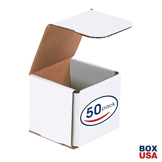 Box USA BM333 3"L x 3"W x 3"H, White (Pack of 50)