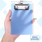 6 PCS MiNi Clipboard，Pretty Cute Small Clipboards 4×6 Inch A6 for Classrooms, Offices, Restaurants, Doctor Offices (Set of 6 Colors)