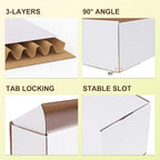 WIFTREY 8x6x6 inches Shipping Boxes set of 20 White Corrugated Cardboard Box for Packaging Small Business, Moving, Mailing