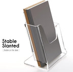 Acrylic Brochure Holder 6X8 Inches Clear Acrylic Flyer Holder Brochure Holder Sign Holder Pamphlet Holder Menu Holder Display Stand 1 Pack For Weddings Offices Exhibition Restaurants Hotel Etc…