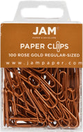 JAM Paper Colored Standard Paper Clips - Small - Rose Gold - 100/pack